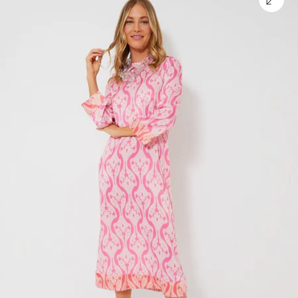 Tuckernuck Hyacinth House Pink Geometric Hayes Midi Dress - New Without Tags